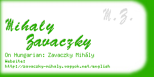 mihaly zavaczky business card